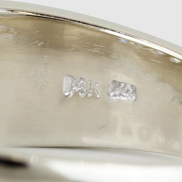 14k White Gold Half Carat Diamond Men's Wedding Band Anniversary Ring - Picture 6 of 8